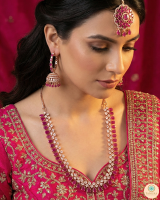 American Diamond Style Necklace Set - Rose Gold (Limited Edition)