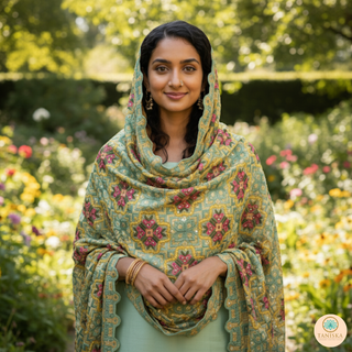The Mint Blossom Phulkari Dupatta
