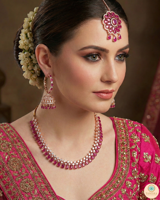 American Diamond Style Necklace Set - Rose Gold (Limited Edition)