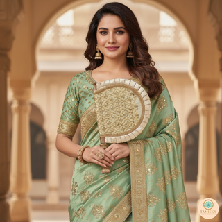Mint Punjabi Pakhi (Hand Fans) - Pack of 2