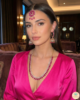 American Diamond Style Necklace Set - Rose Gold (Limited Edition)