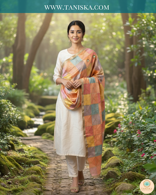 Pure Heritage Pastel Bagh Phulkari