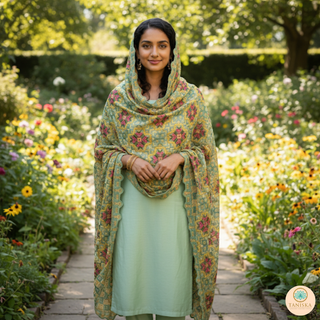 The Mint Blossom Phulkari Dupatta