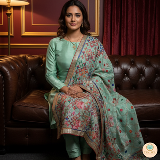 The Mint Meadow Phulkari Dupatta