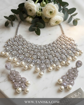 The Victoria Silver & Pearl Choker Set