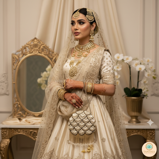 The Ivory Pearl Cascade Clutch Bag