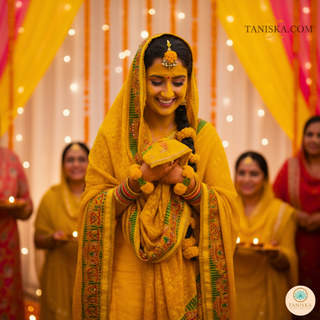 The Sunehri Dholi Bridal Phulkari Dupatta