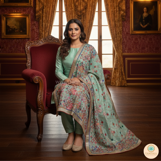 The Mint Meadow Phulkari Dupatta