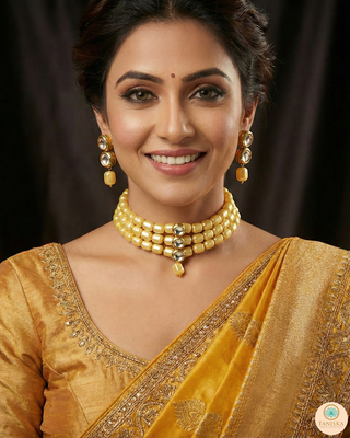 Golden Kundan Necklace Set