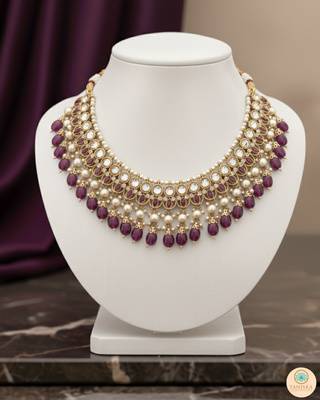 Amethyst & Pearl Filigree Bridal Set