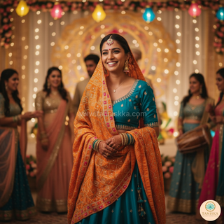 The Saffron Sunset Phulkari Dupatta