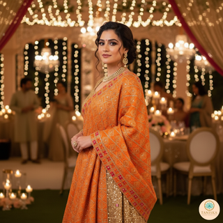 The Saffron Sunset Phulkari Dupatta