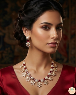The Royal Rose Bloom Necklace Set