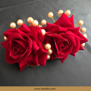 Red/Deep Red Traditional Hair Pins - Set of 2 Hair Pins - Deep Red - Hair Accessories