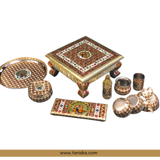 PRE-ORDER - Meenakari Peacock Mayian Fatti Full Set & KAZ Phulkari LED Jaggo Set - JESS COMBO DEAL - Available for