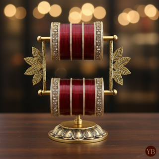 Ruby Red Ombre (two-tone) Bridal Choora / Bangles Set