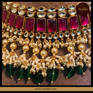 ARIAYANA Traditional Pachi-Kundan Necklace Set - Necklace Set