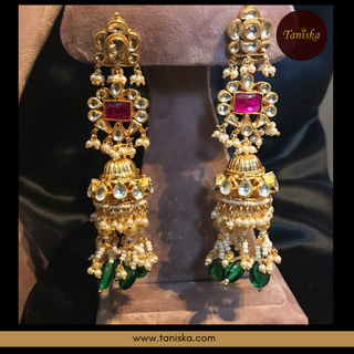 ARIAYANA Traditional Pachi-Kundan Necklace Set - Necklace Set