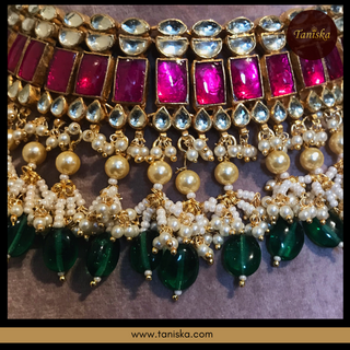 ARIAYANA Traditional Pachi-Kundan Necklace Set - Necklace Set