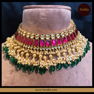 ARIAYANA Traditional Pachi-Kundan Necklace Set - Necklace Set