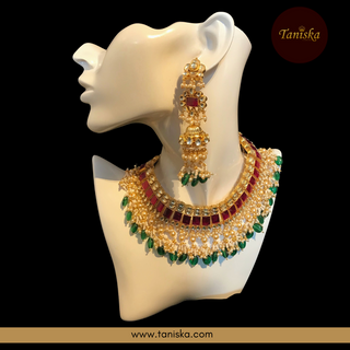 ARIAYANA Traditional Pachi-Kundan Necklace Set - Necklace Set