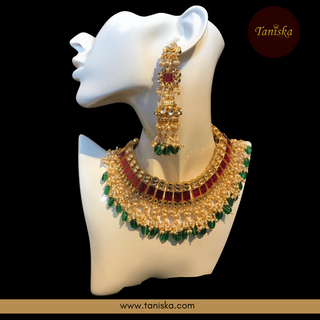 ARIAYANA Traditional Pachi-Kundan Necklace Set - Necklace Set