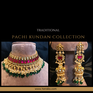 ARIAYANA Traditional Pachi-Kundan Necklace Set - Necklace Set