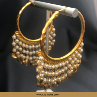 Thriple Layered Traditional Punjabi Necklace Set - Gold Plated (Jadau)