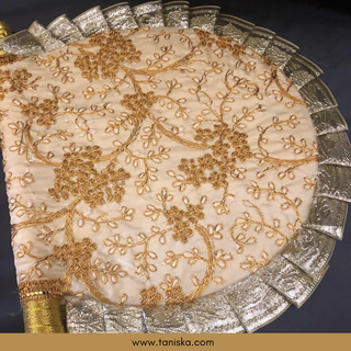 Golden Punjabi Pakhi (Hand Fans) - Pack of 2 - Decorative Hand Fan
