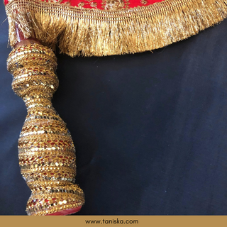 Royal Red Punjabi Pakhi (Hand Fans) - Pack of 2 - Decorative Hand Fan