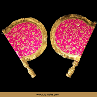 Royal Hot Pink Punjabi Pakhi (Hand Fans) - Pack of 2 - Decorative Hand Fan