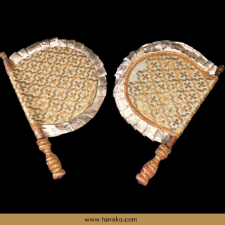 Mint Punjabi Pakhi (Hand Fans) - Pack of 2 - Decorative Hand Fan