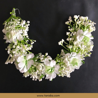 White Flower Gajra - Hair Accessory - (Single Piece) - Hair Accessories