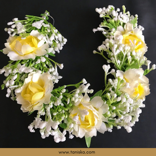 Yellow Flower Gajra - Hair Accessory - (Single Piece) - Hair Accessories