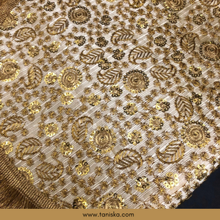 Royal Golden Punjabi Pakhi (Hand Fans) - Pack of 2 - Decorative Hand Fan