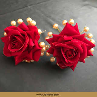 Red/Deep Red Traditional Hair Pins - Set of 2 Hair Pins - Hair Accessories