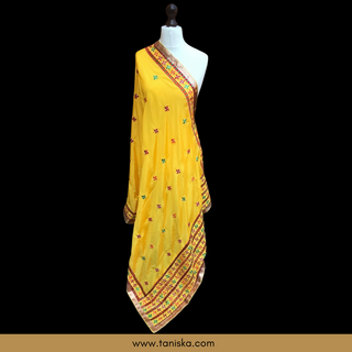 The Haldi Bloom Phulkari Dupatta - Punjabi Phulkari Dupatta