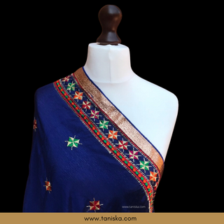 The Sapphire Sky Phulkari Dupatta - Phulkari Dupatta