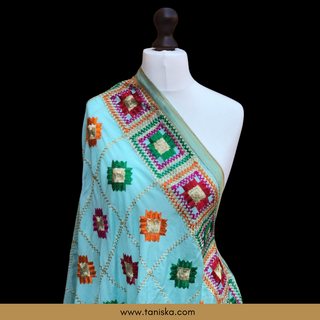 The Moroccan Oasis Phulkari Dupatta - Phulkari Dupatta