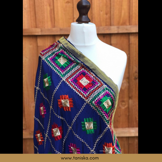 The Midnight Star Phulkari Dupatta - Phulkari Dupatta