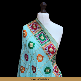 The Moroccan Oasis Phulkari Dupatta - Phulkari Dupatta