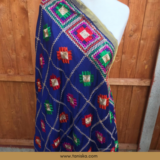The Midnight Star Phulkari Dupatta - Phulkari Dupatta