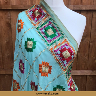 The Moroccan Oasis Phulkari Dupatta - Phulkari Dupatta