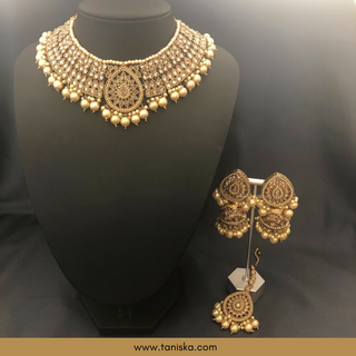 Golden 1 Traditional Necklace Set - Antique Gold - Necklace Set
