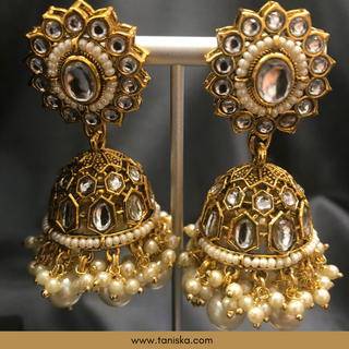 Golden Traditional Necklace Set - Antique Gold - Necklace Set
