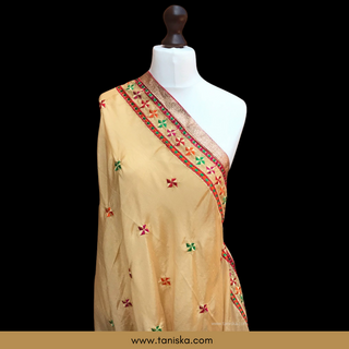 The Golden Sparkle Phulkari Dupatta - Phulkari Dupatta