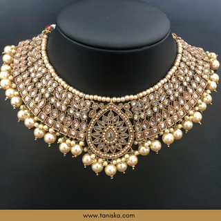 Golden 1 Traditional Necklace Set - Antique Gold - Necklace Set