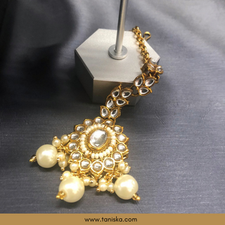 Golden Traditional Necklace Set - Antique Gold - Necklace Set