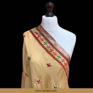 The Golden Sparkle Phulkari Dupatta - Phulkari Dupatta