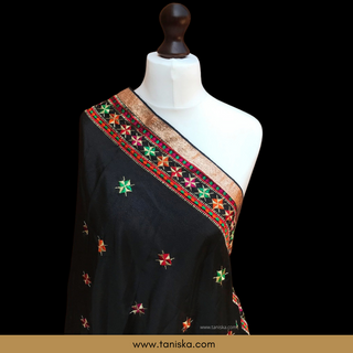 The Midnight Star Phulkari Dupatta - Phulkari Dupatta